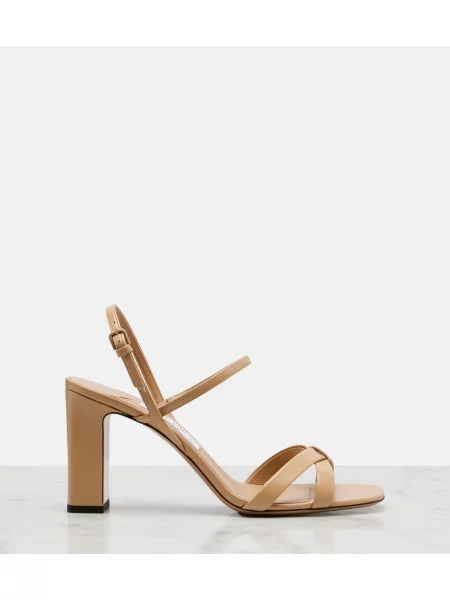 Sandale Jimmy Choo din piele slingback bej