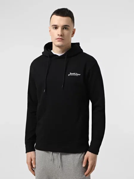Худі JACK & JONES бавовна/поліестер чорний