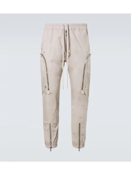 Poplínové cargo kalhoty Rick Owens bílé