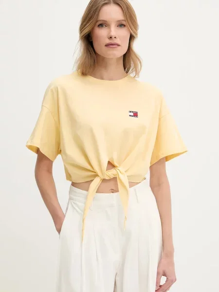 Тениска Tommy Jeans дамска жълто