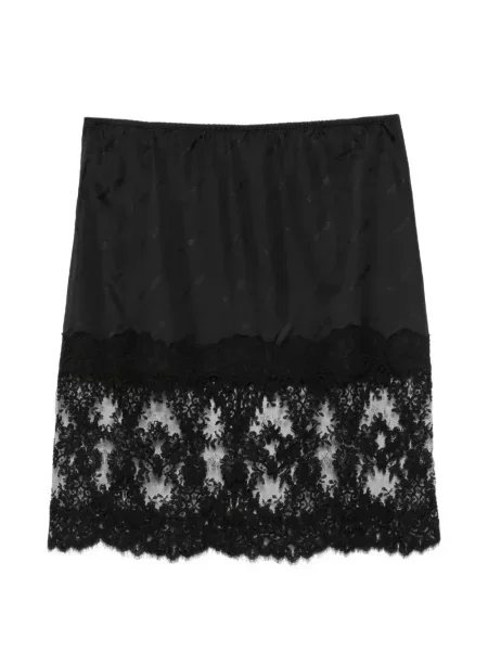Fustă midi Willy Chavarria din dantelă negru