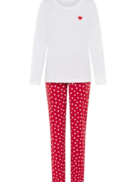 VIVANCE Pijama ecru roșu