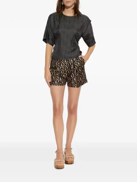 Șnur de strângere top Max Mara cu dungi negru
