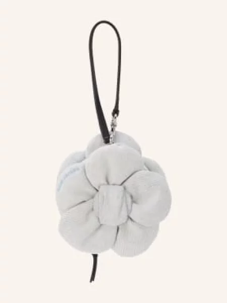 Marc Jacobs Přívěsek Na Tašku The Cookie Pouch Charm Denim Fringes Flowers / světle šedá / černá bílá