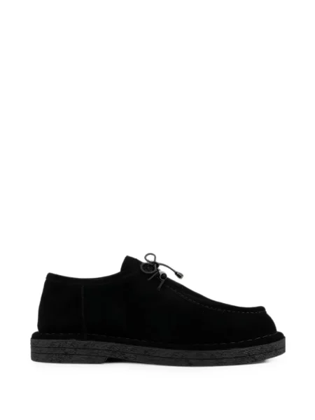 Pantofi loafer Linda Baumann cu șireturi din piele de căprioară negru