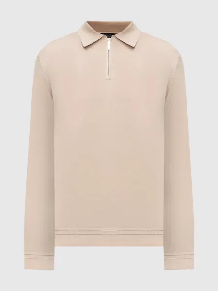 Шелковое поло Stefano Ricci бежевое