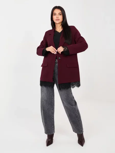Sacou Italy Moda din dantelă negru