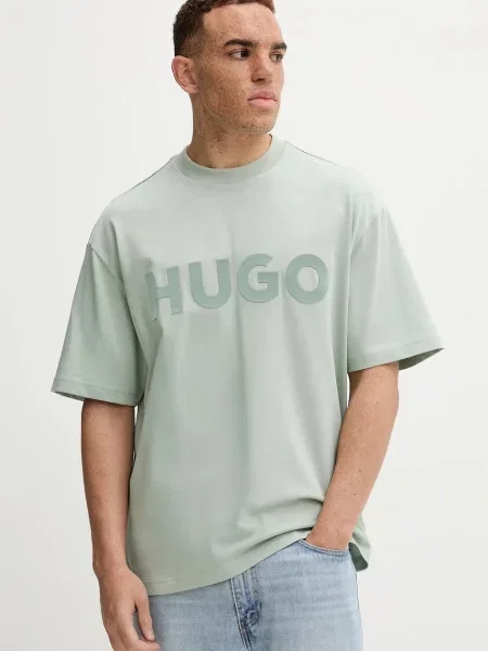 Тениска HUGO с принт черно