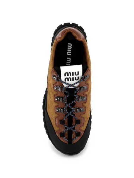 Sneakerși Miu Miu din piele maro