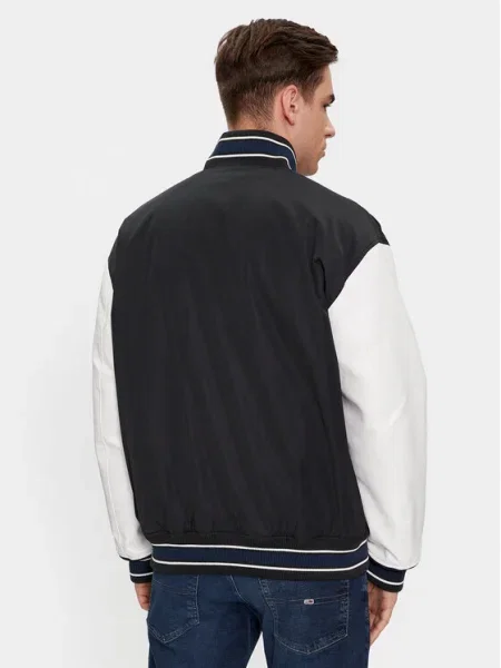 Tommy Jeans Geacă bomber Letterman negru