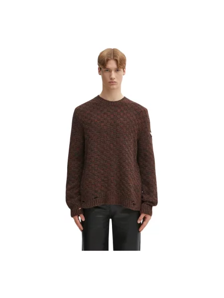 Maison Margiela sweter wełniany brązowy
