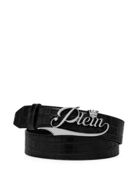 Cu centură curea Philipp Plein din piele negru