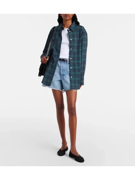 Pantaloni scurți din denim Agolde albastru