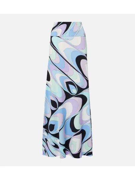 Fusta maxi Pucci din satin albastru
