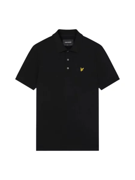 Koszulka polo Lyle & Scott z krótkim rękawem biznesowa czarna