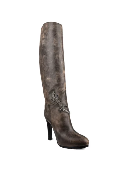 Botine Lauren Ralph Lauren din piele maro