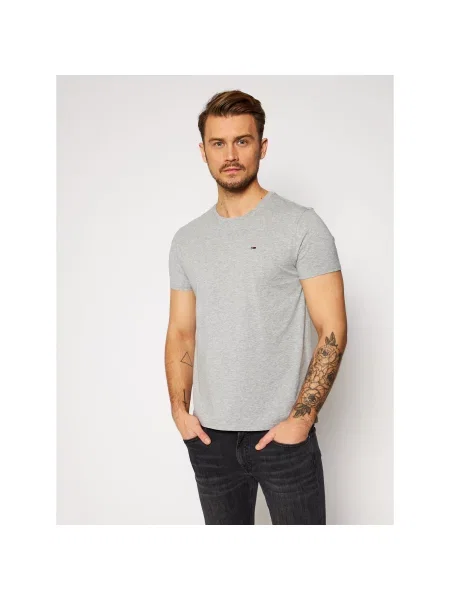 Tommy Jeans Marškinėliai Slim Fit pilka