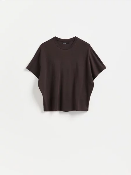 Reserved Tricou oversized maro-închis maro