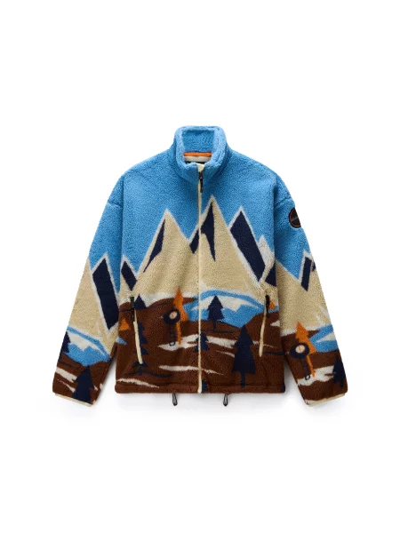 NAPAPIJRI Jachetă fleece șamoa / marin / azur / maro albastru