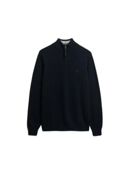 Sweter z kołnierzem typu "camionneur" Superdry Essentials czarny