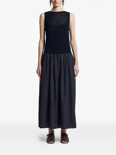 Rochie maxi Peserico fără mâneci tricotate de costum albastru