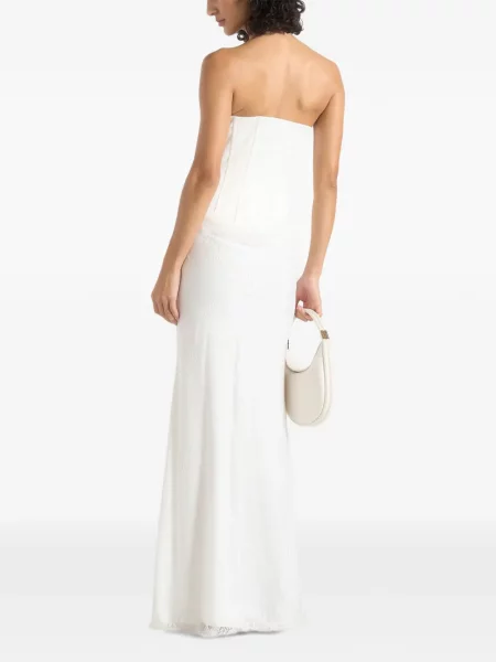 Rochie maxi Manière De Voir din satin alb