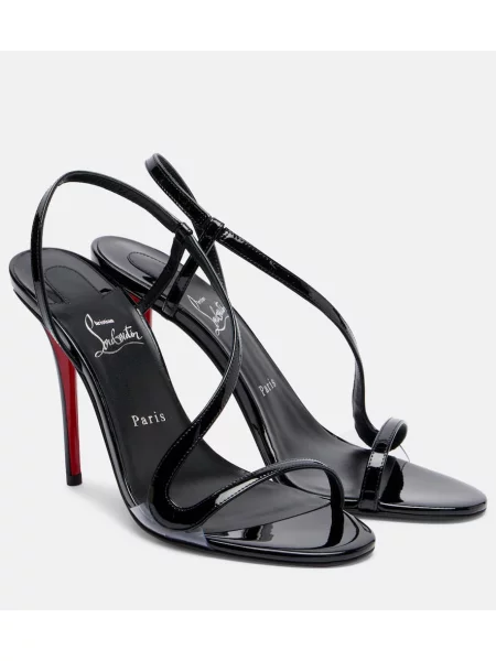 Sandale Christian Louboutin din piele de lac negru