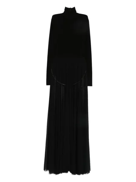 Плисирана дълго костюм макси рокля Norma Kamali черно