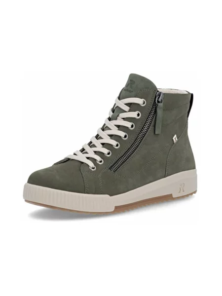 Sneakersy Rieker zamszowe zielone