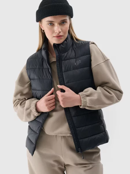 Vestă 4f cu guler înalt negru