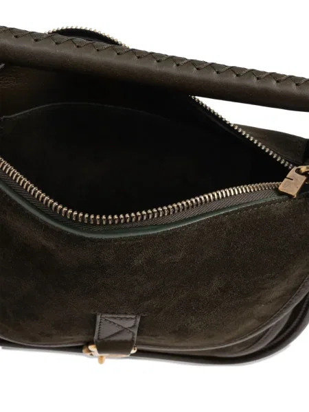 Кожена карирана кожена чанта Burberry зелено