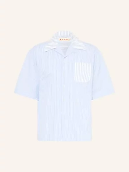 Marni Letní Košile Comfort Fit tmavě modrá / modrá bílá