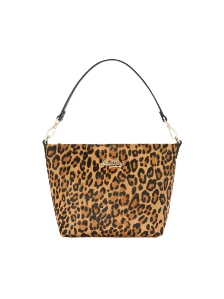 Wielobarwność torebka skórzana Mc2 Saint Barth w grochy skórzana brązowa