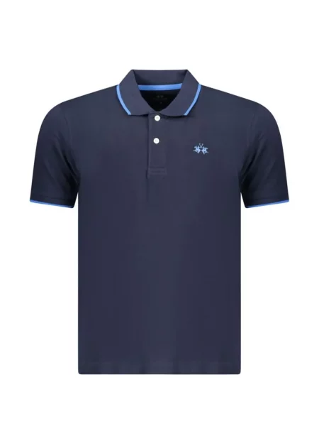 Tricou polo La Martina cu autograf albastru