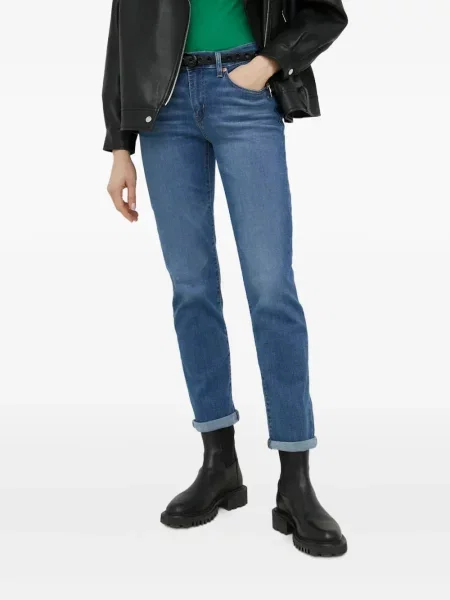 Blugi drepți Levi's® zdrențuiți negru