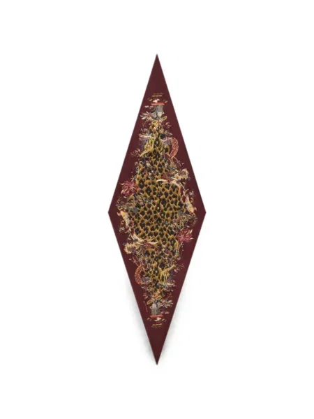 Fular Etro cu model leopard roșu