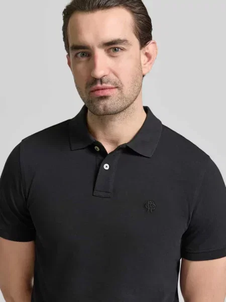 Koszulka polo o kroju slim fit z wyhaftowanym logo Mcneal czarne