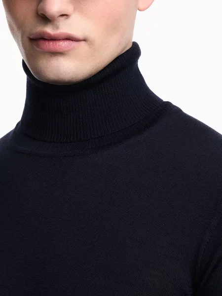 Шерстяной свитер Emporio Armani синий