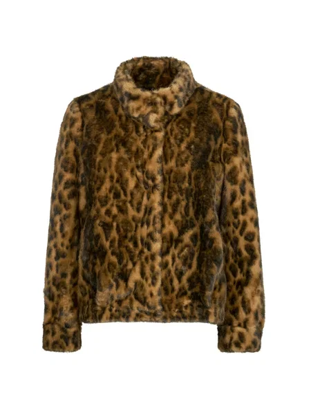 Kabát Guess s leopardím vzorom hnedá