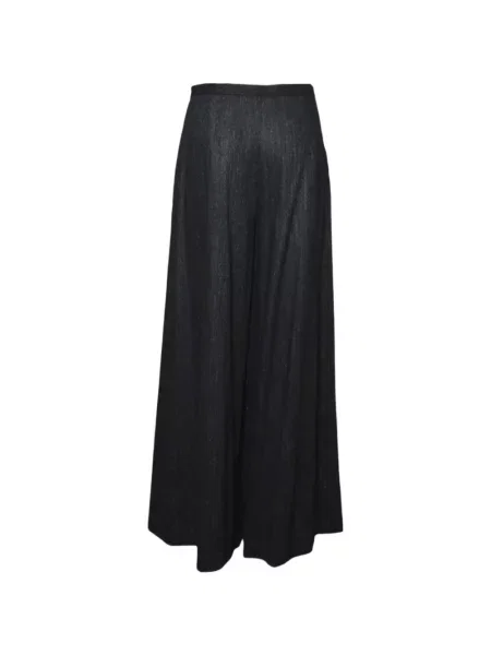 Pantaloni palazzo Solotre cu model herringbone negru