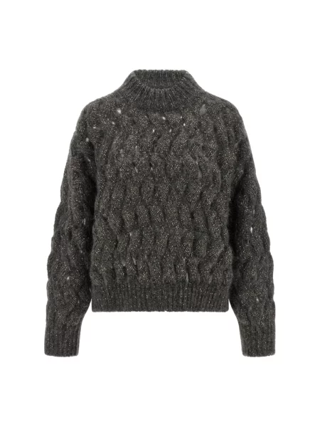 Sweter Brunello Cucinelli wełniany szary