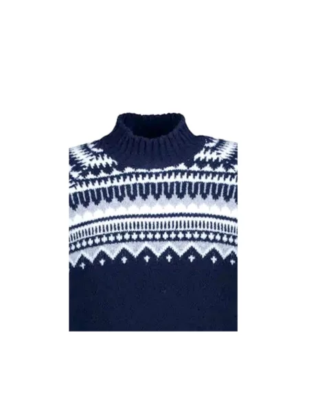 Sweter z golfem Gran Sasso do golfa niebieski