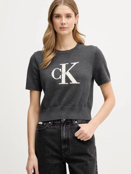 Tričko Calvin Klein Jeans šedá