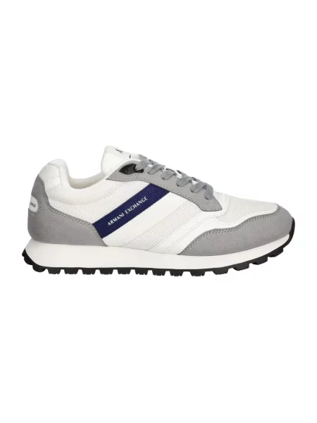 Sneakersy Armani Exchange zamszowe z nadrukiem beżowe