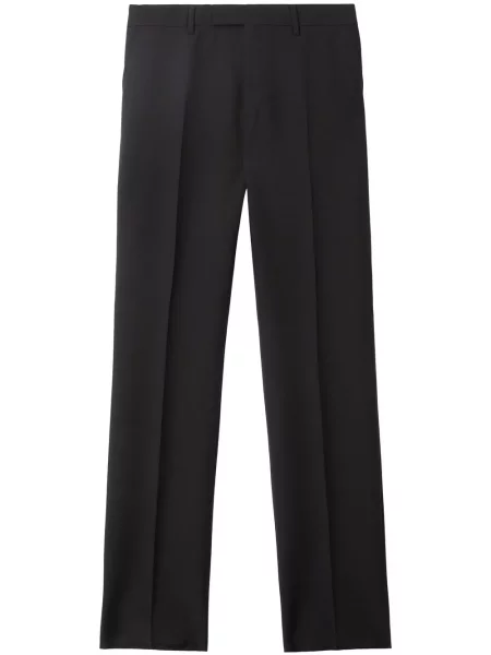 Moherowe spodnie Burberry klasyczne czarne