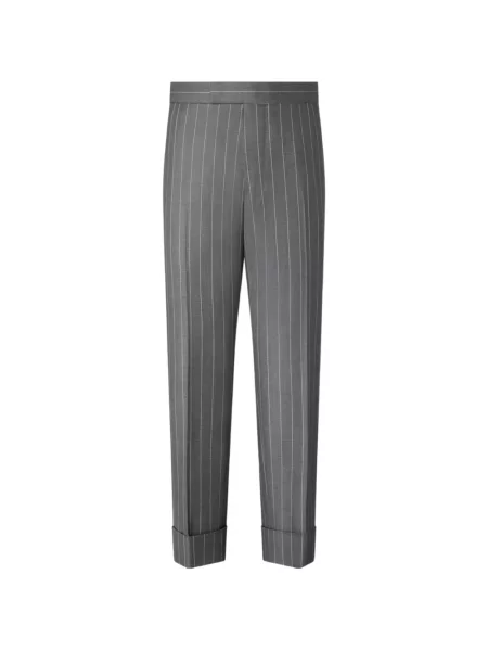 Pantaloni Thom Browne de lână cu dungi gri
