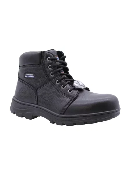 Botki Skechers skórzane czarne