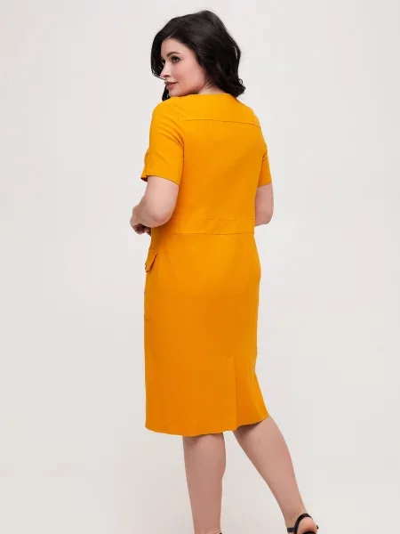 Лляна Сукня міді All Posa гірчичний