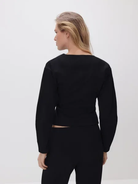 Reserved Гладкий світшот чорний