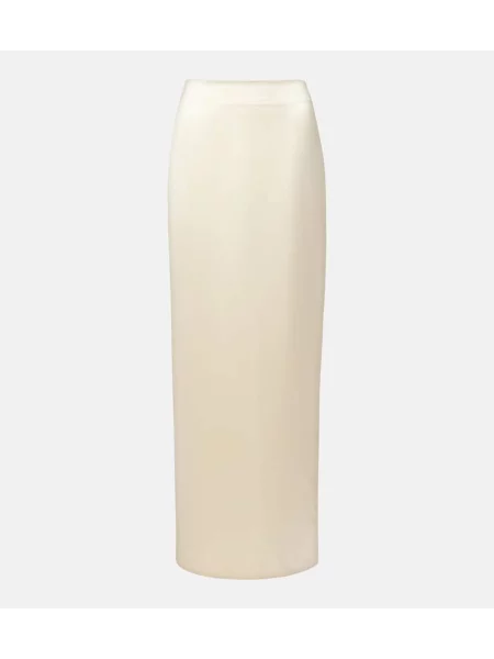 Maxi fusta maxi The Row din satin alb